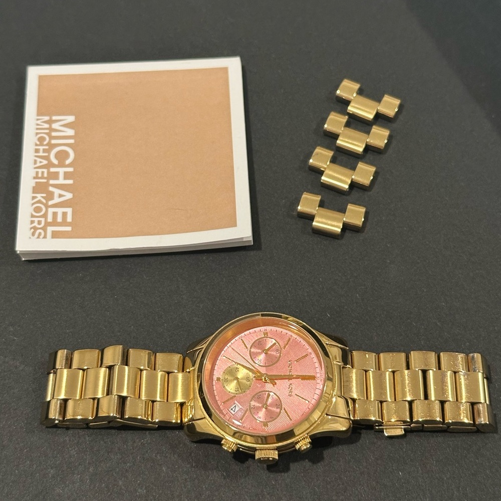 Michael Kors Gold Watch with Pink Dial